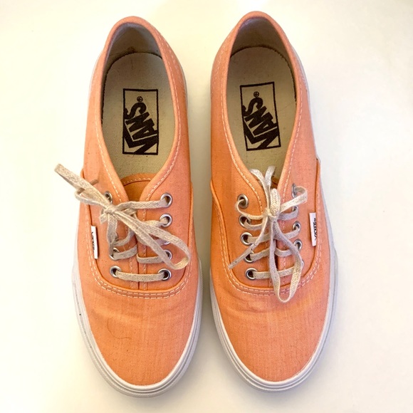 Vans Shoes - Coral vans with tan laces